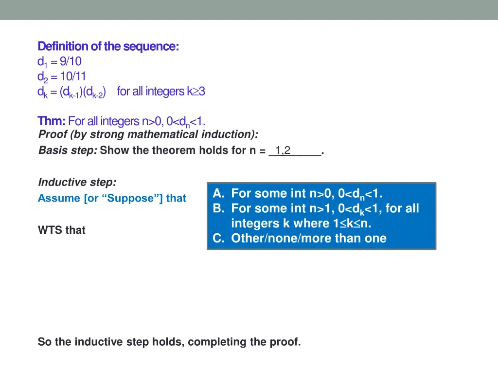 definition of the sequence 2