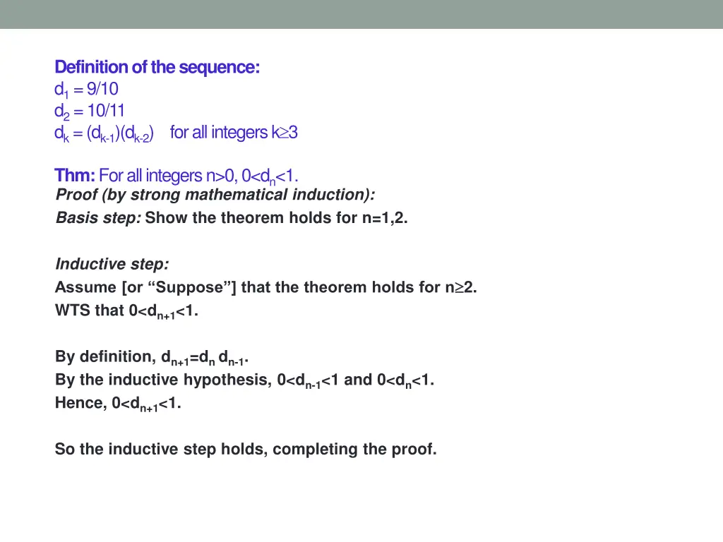 definition of the sequence 4