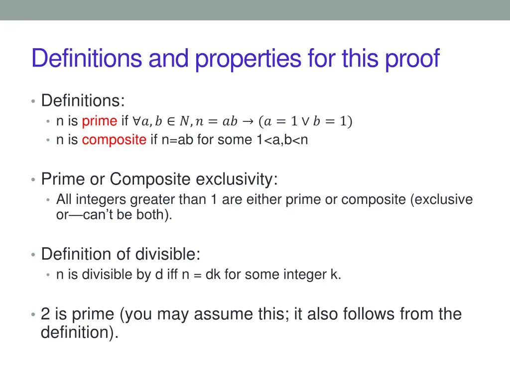 definitions and properties for this proof