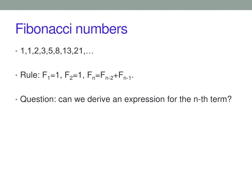 fibonacci numbers