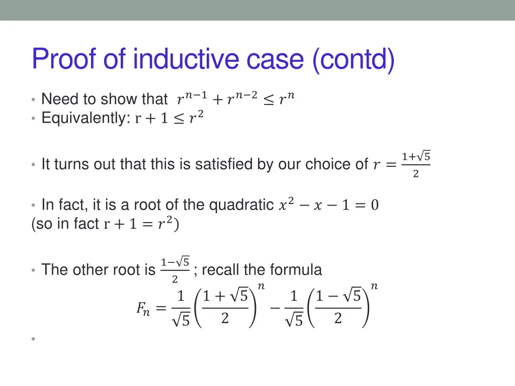 proof of inductive case contd