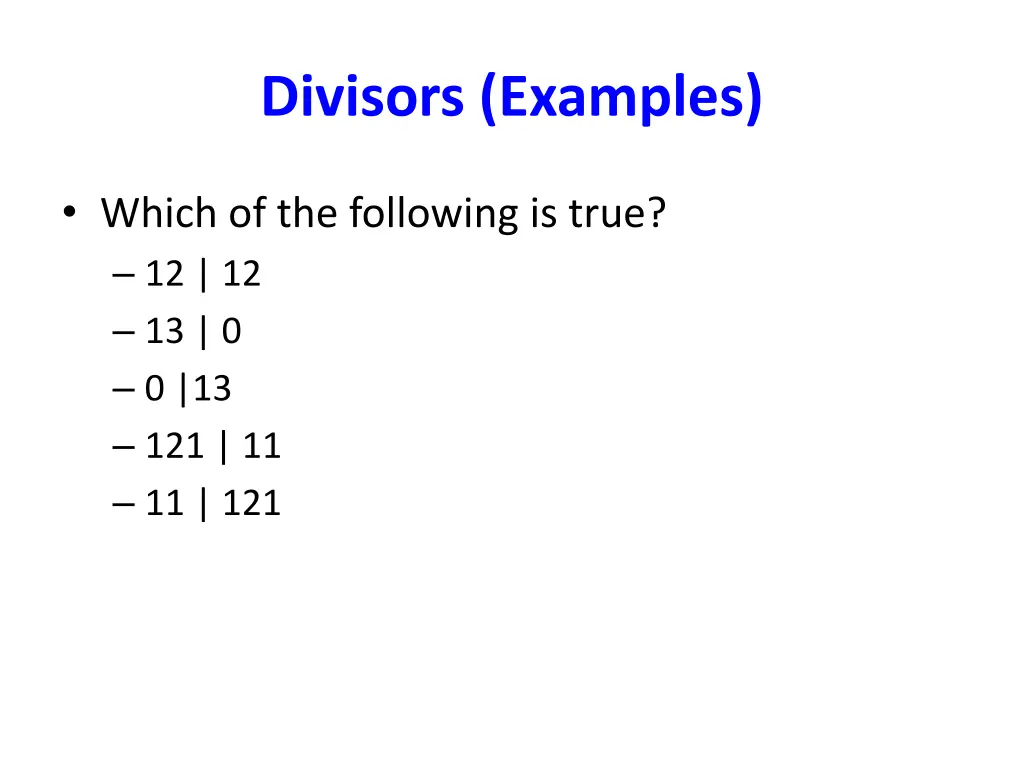 divisors examples