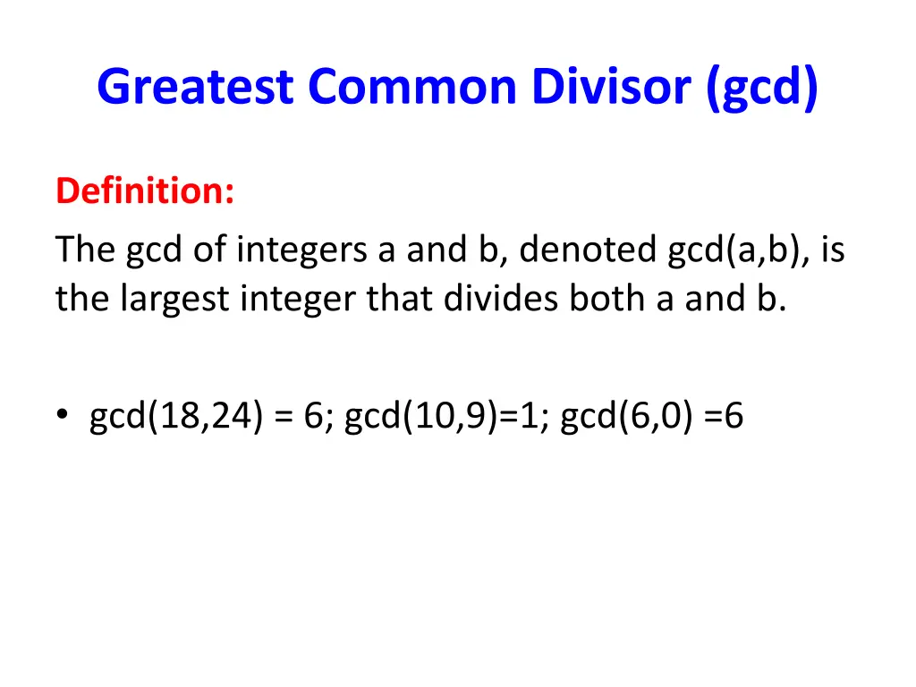 greatest common divisor gcd