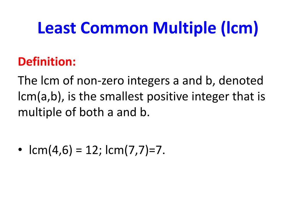 least common multiple lcm