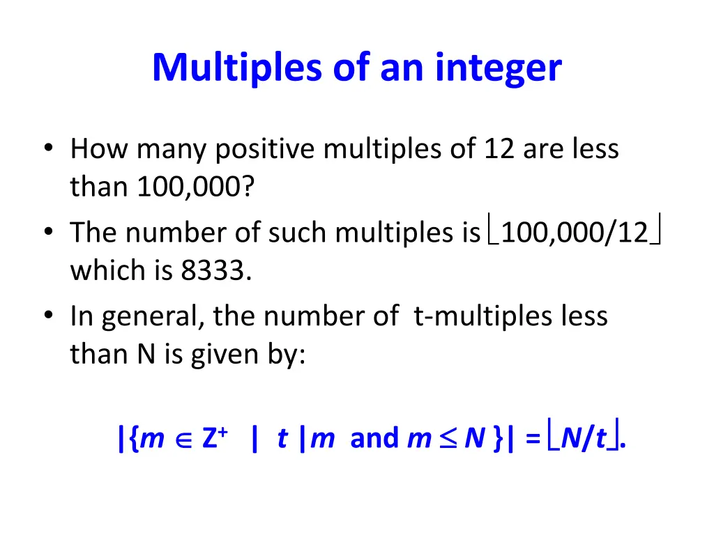 multiples of an integer