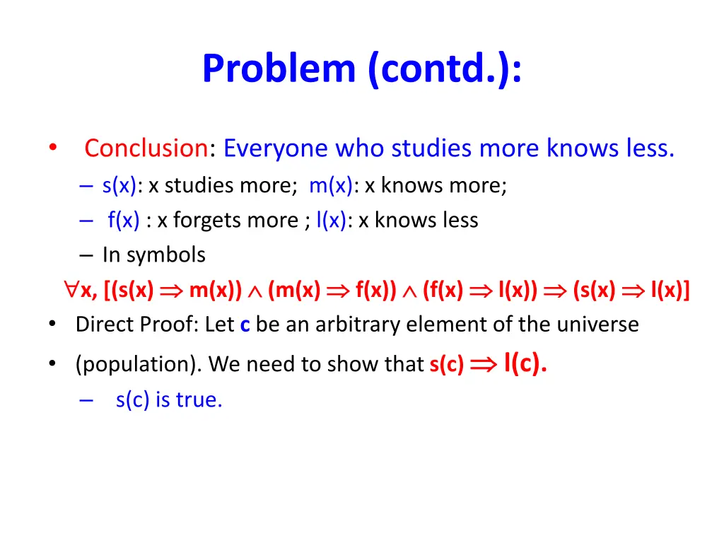 problem contd