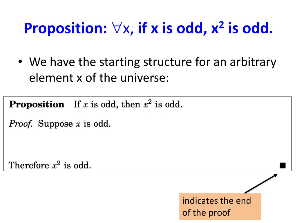 proposition x if x is odd x 2 is odd 1