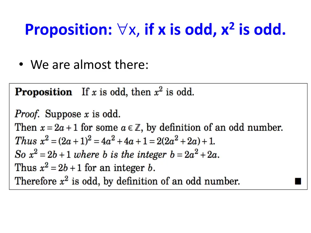 proposition x if x is odd x 2 is odd 3