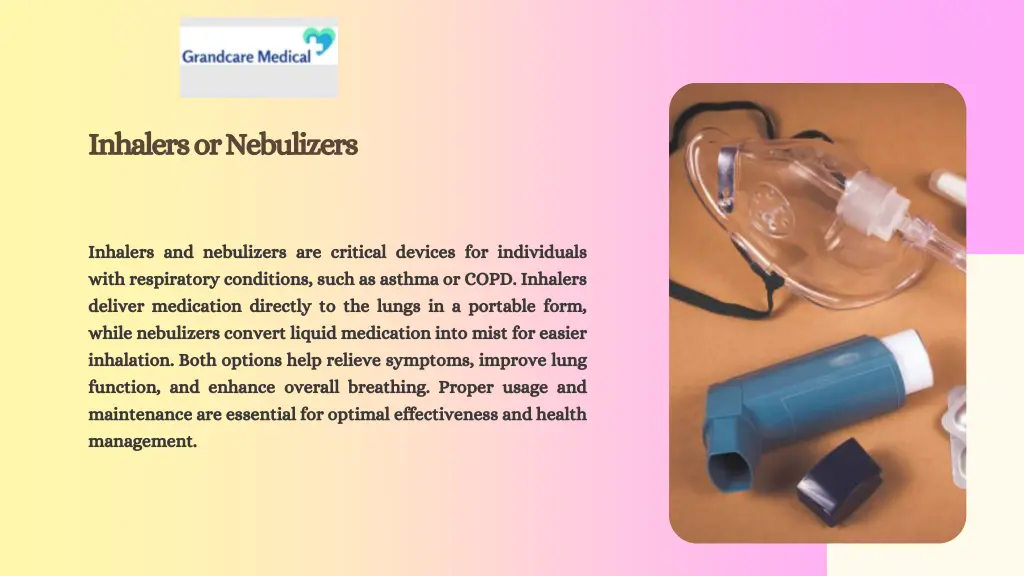 inhalers or nebulizers