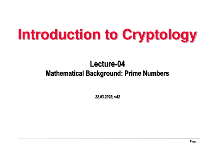 introduction to cryptology