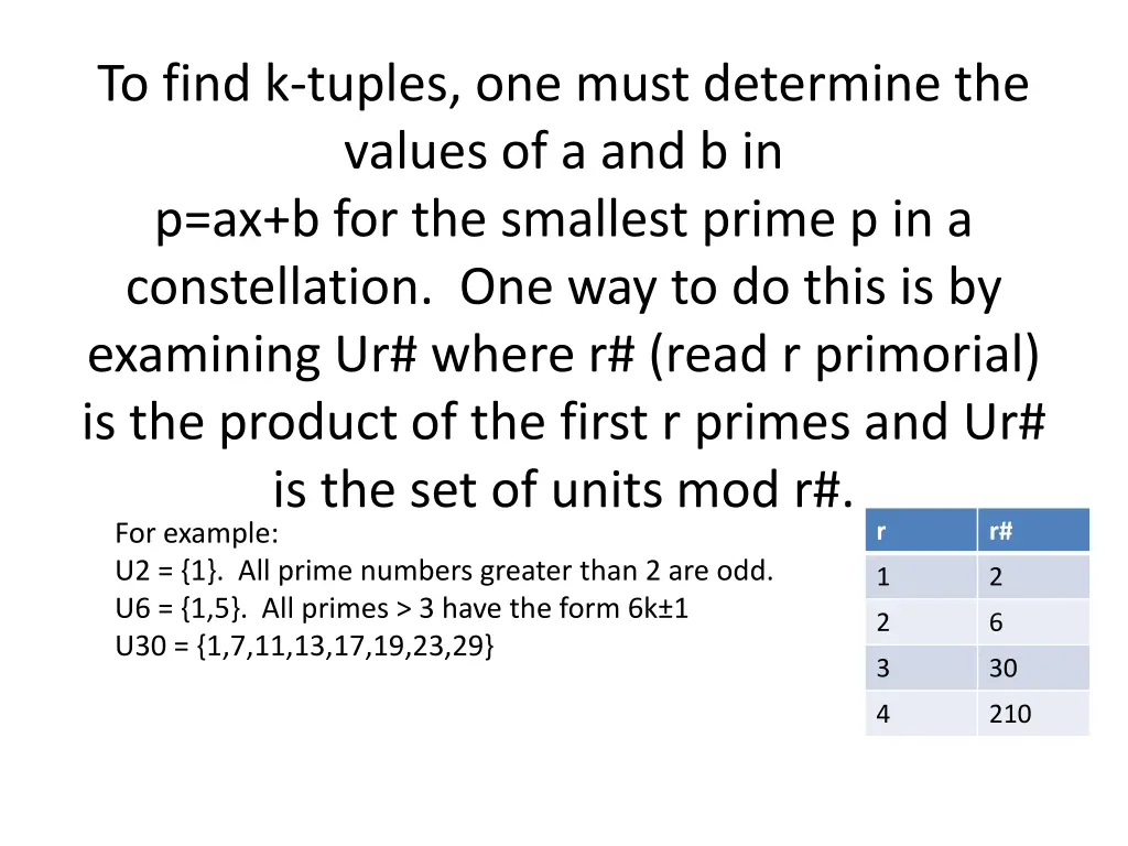 to find k tuples one must determine the values
