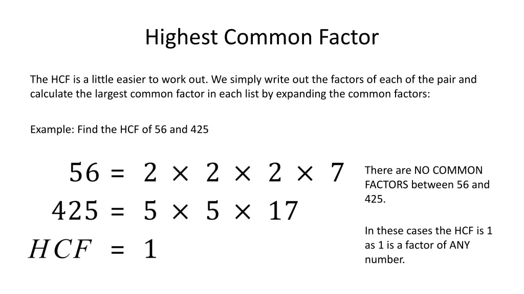 highest common factor 2