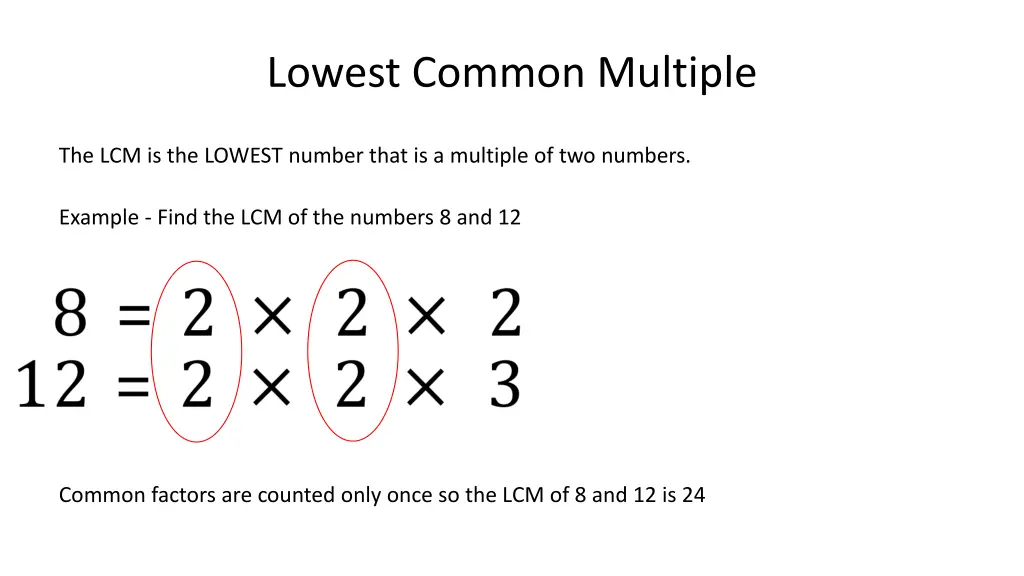 lowest common multiple 1