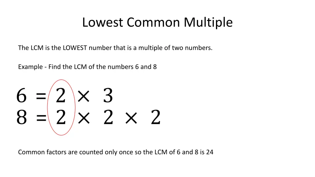 lowest common multiple