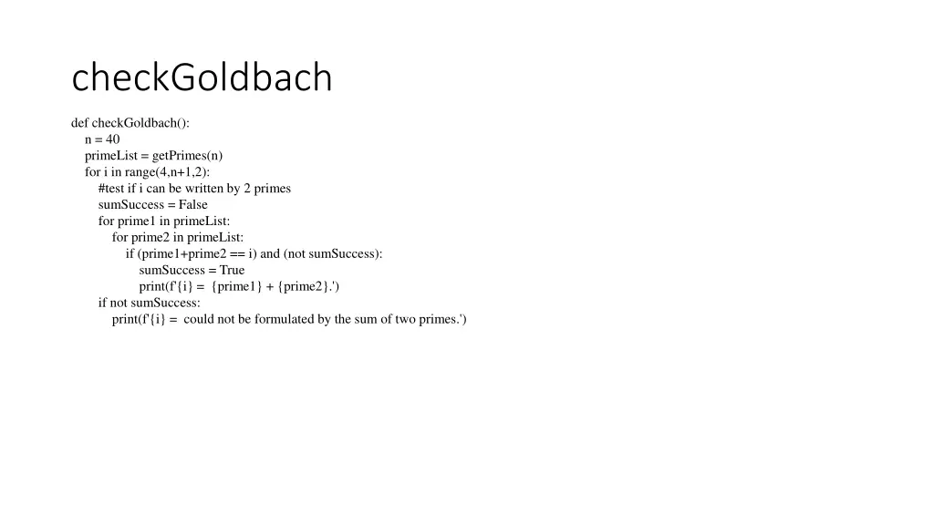 checkgoldbach