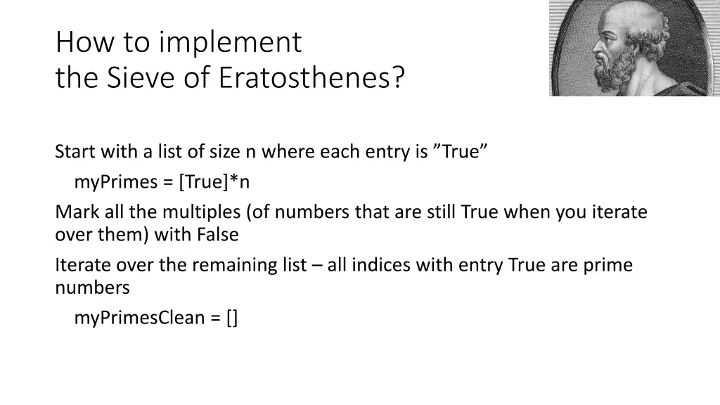 how to implement the sieve of eratosthenes