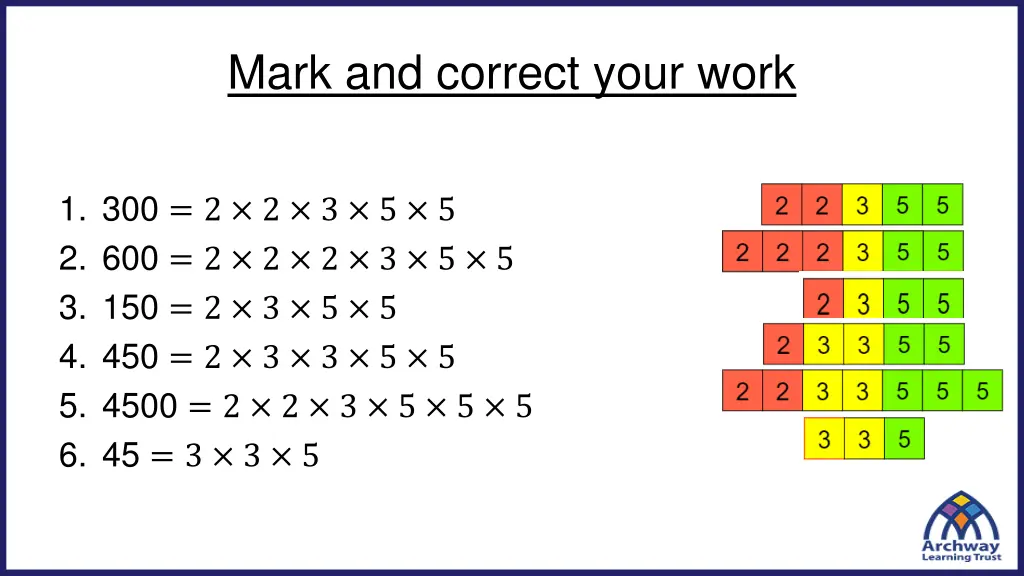 mark and correct your work