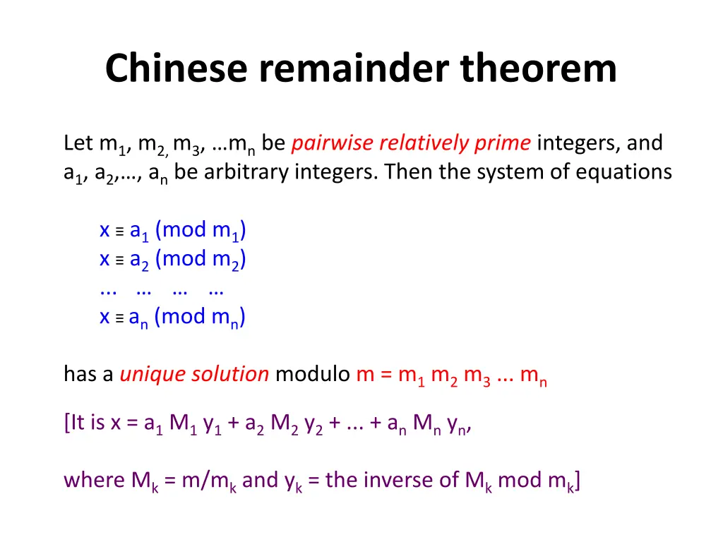 chinese remainder theorem 1