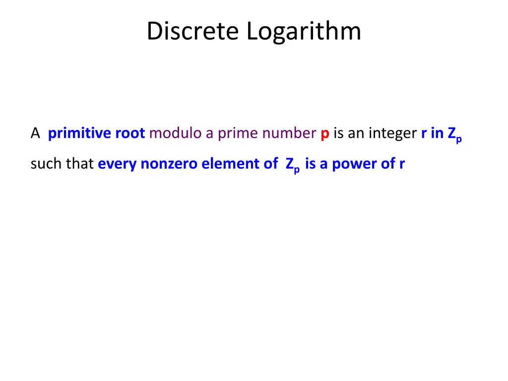 discrete logarithm 1