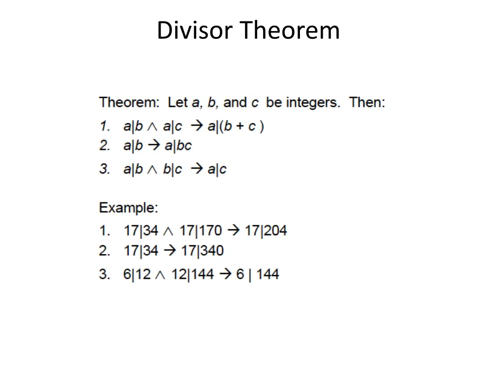 divisor theorem