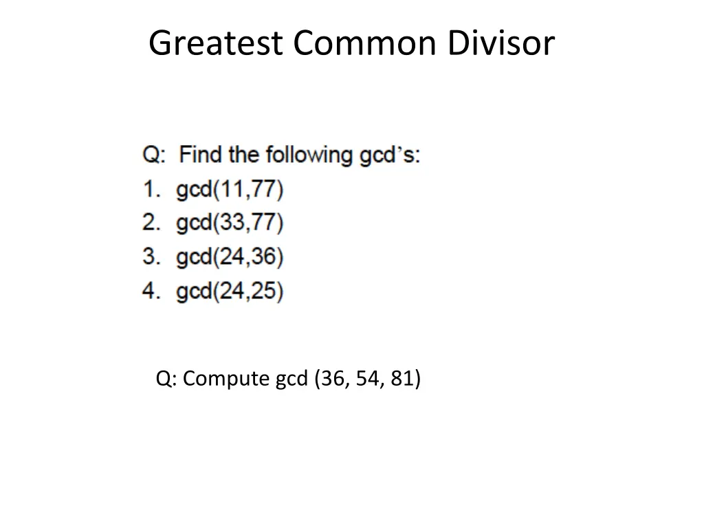 greatest common divisor 1