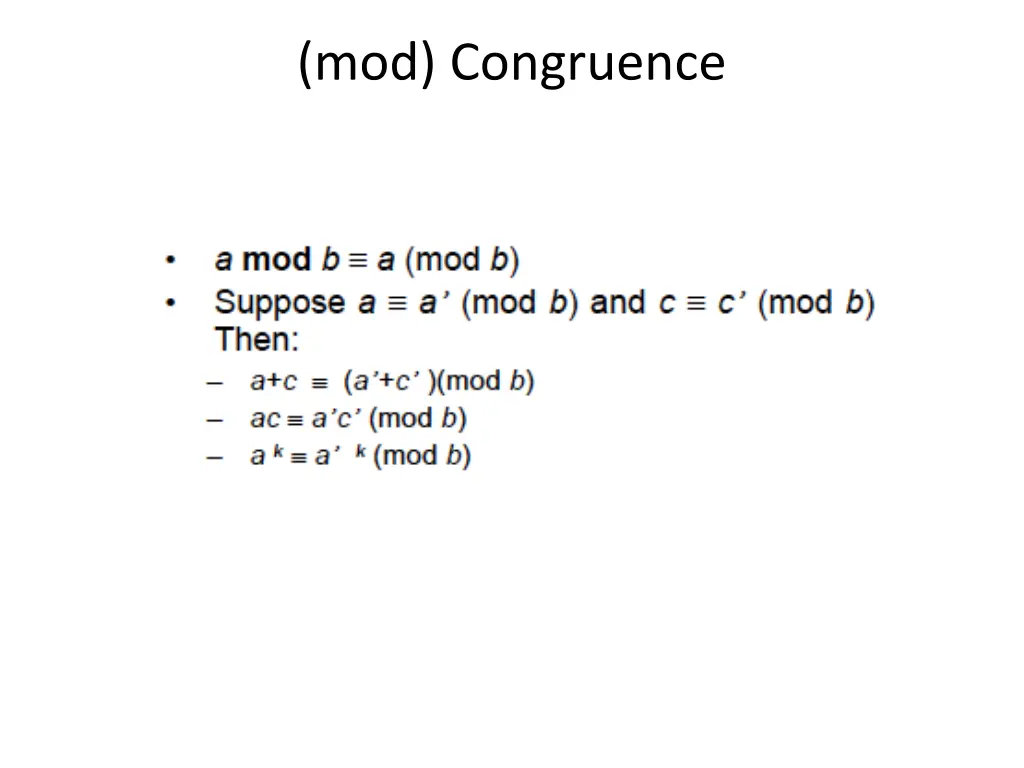 mod congruence 1