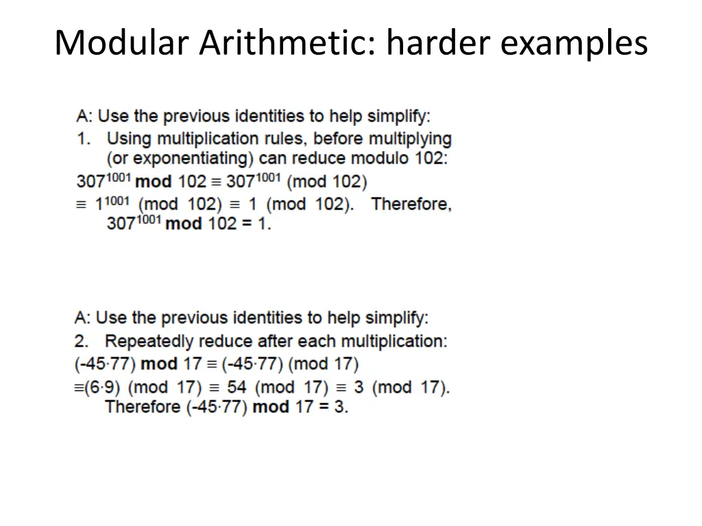 modular arithmetic harder examples 1