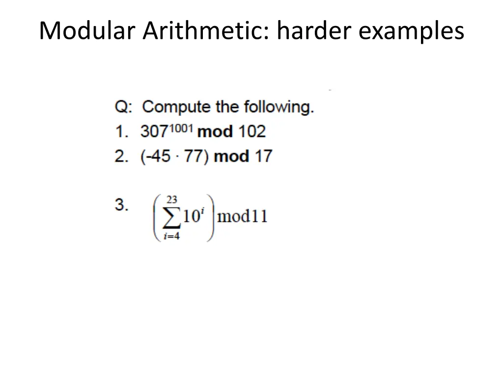 modular arithmetic harder examples