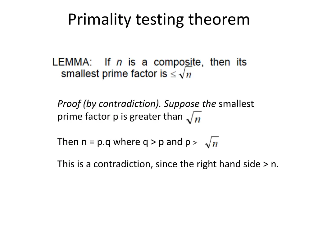 primality testing theorem