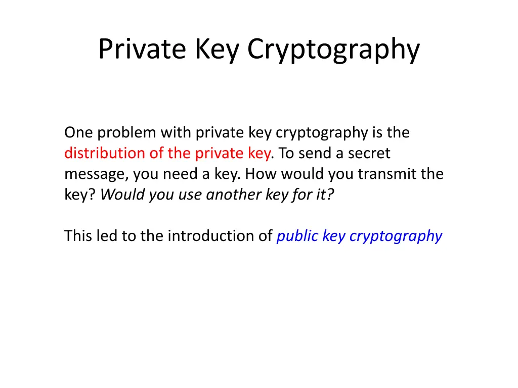 private key cryptography 1