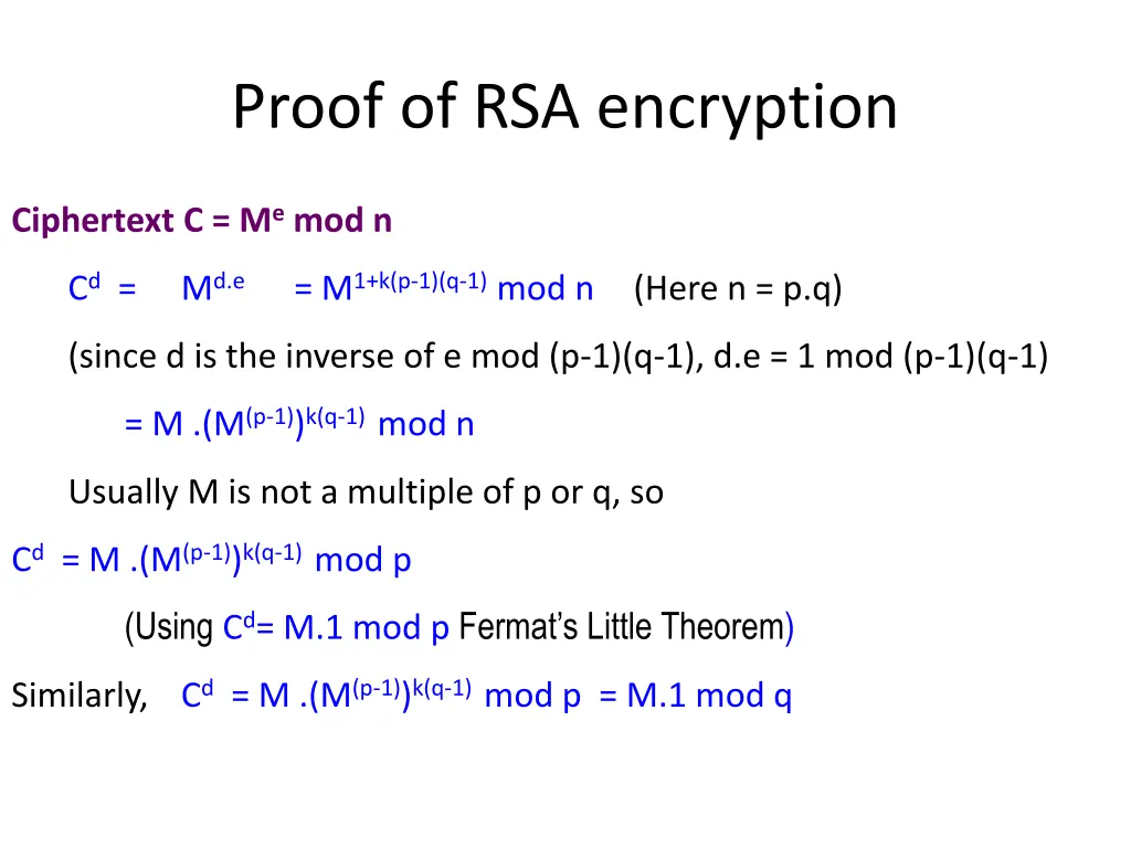 proof of rsa encryption