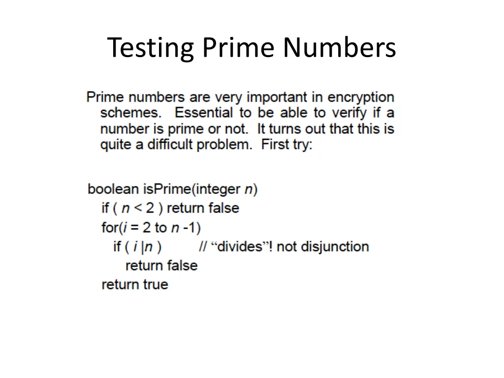 testing prime numbers