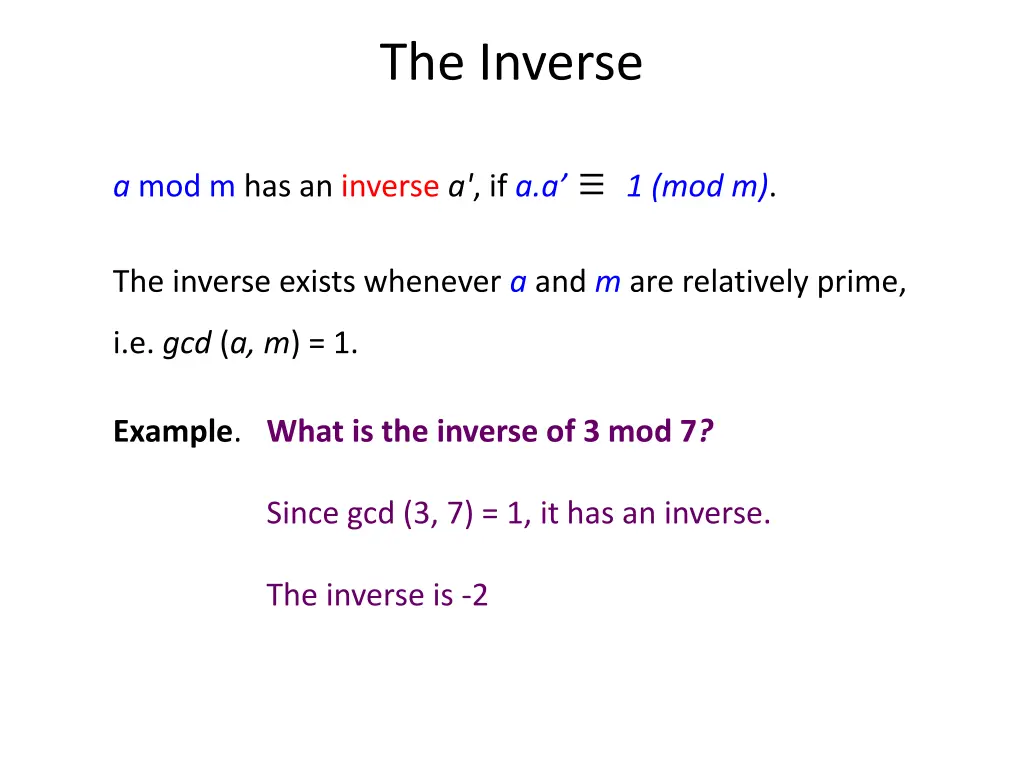 the inverse