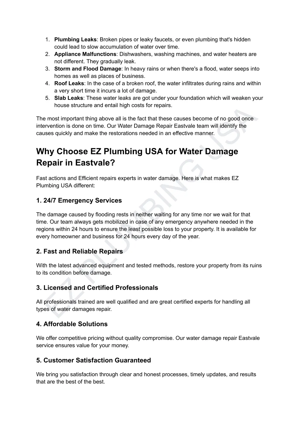 1 plumbing leaks broken pipes or leaky faucets