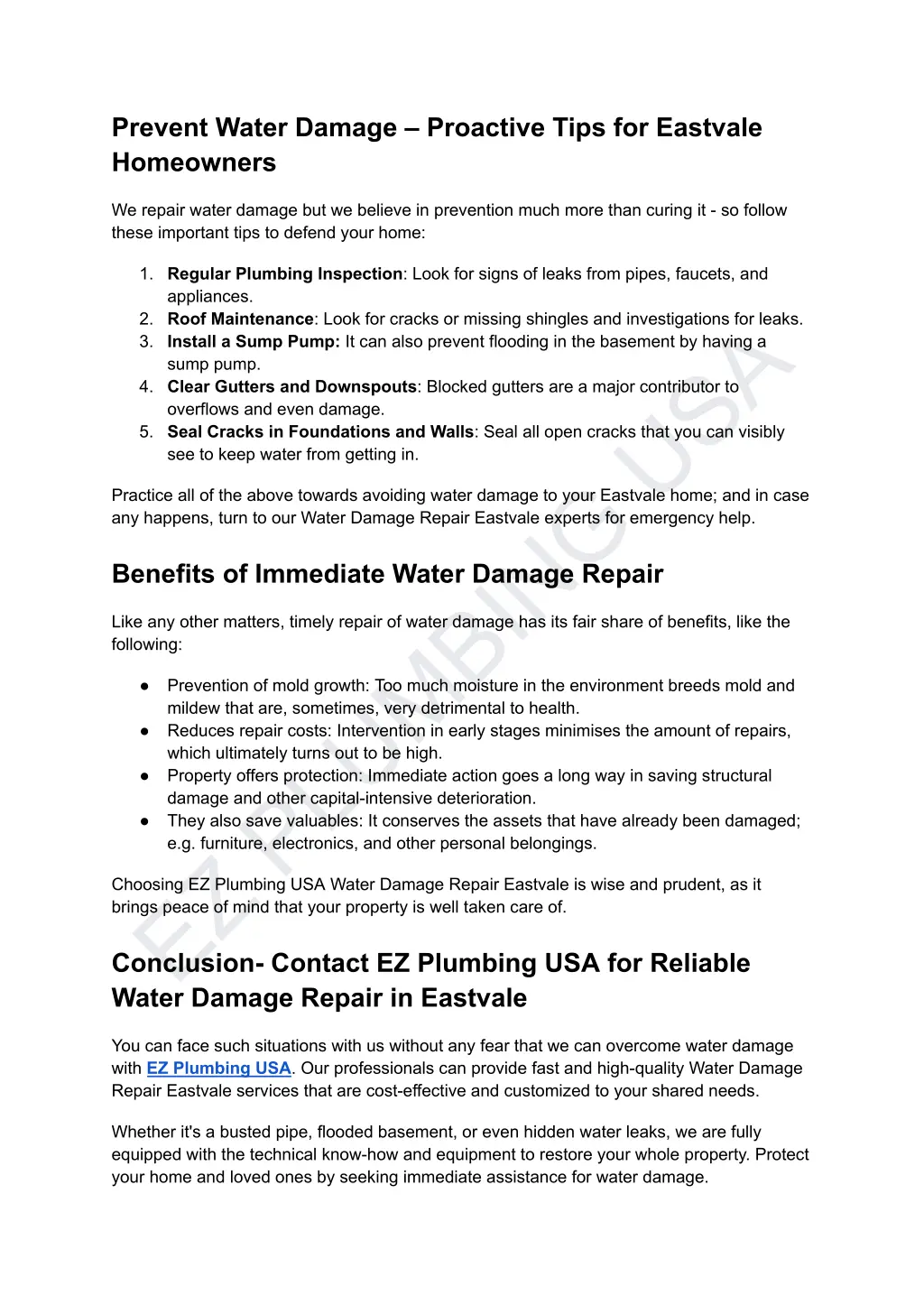 prevent water damage proactive tips for eastvale