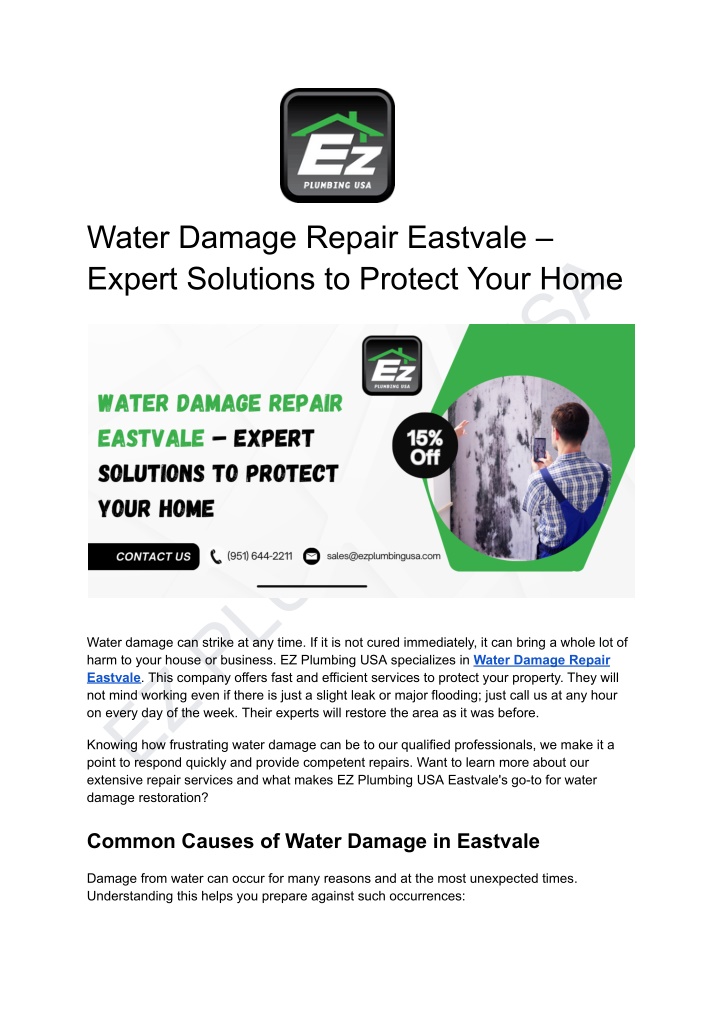 water damage repair eastvale expert solutions