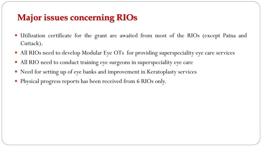 major issues concerning rios