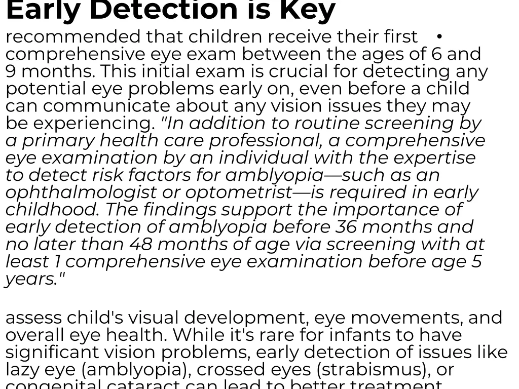 early detection is key recommended that children