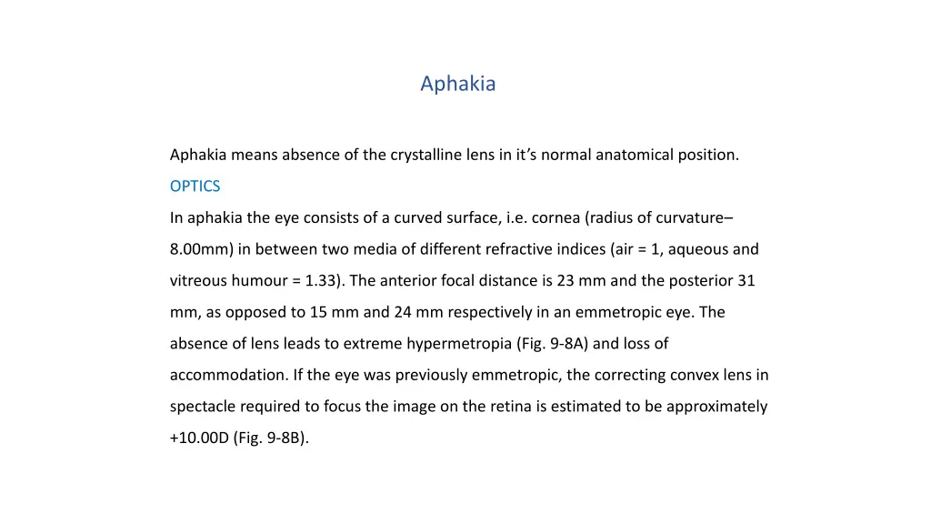 aphakia