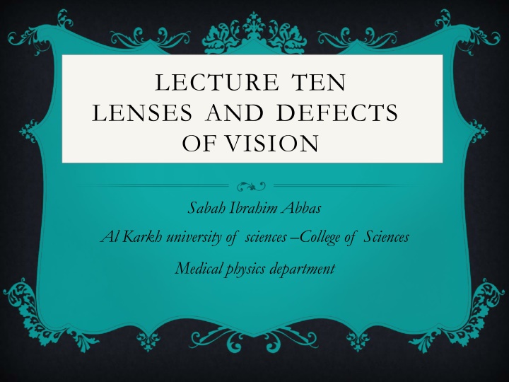 lecture ten lenses and defects of vision