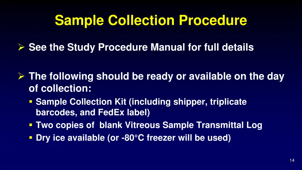 sample collection procedure