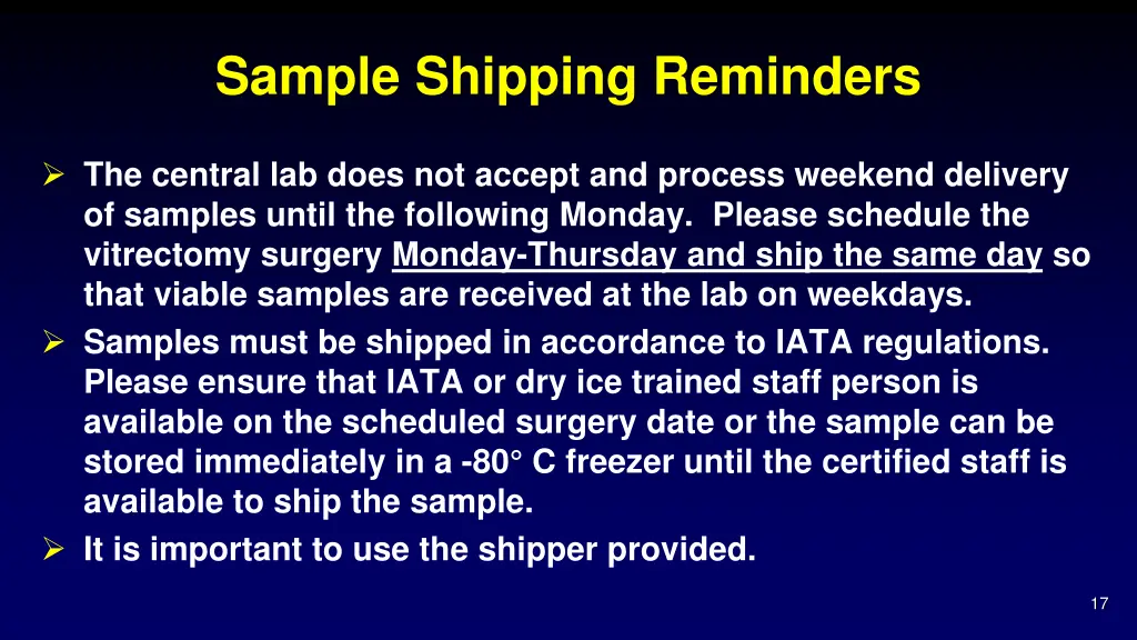 sample shipping reminders