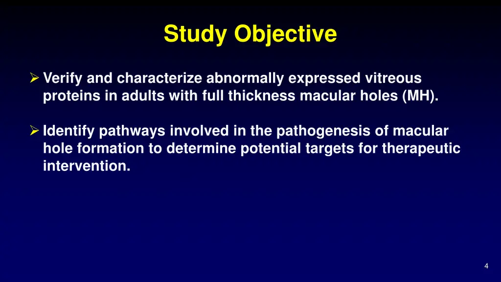 study objective