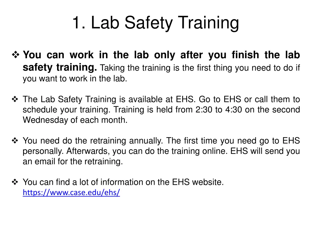 1 lab safety training