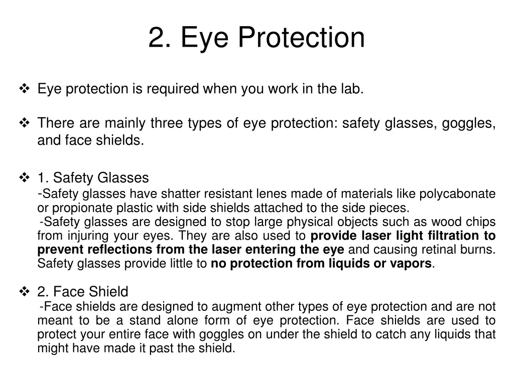 2 eye protection