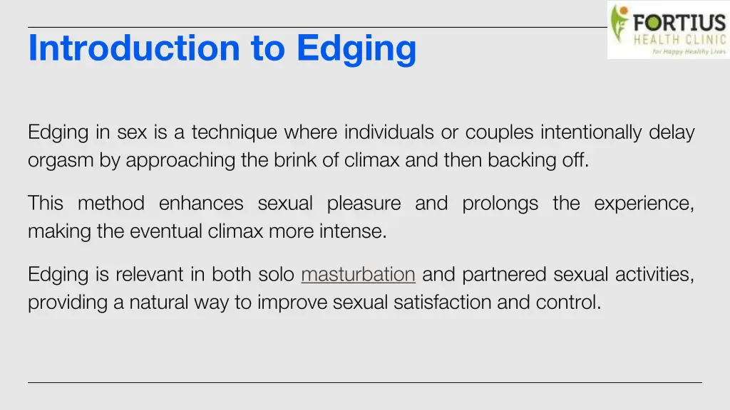 introduction to edging