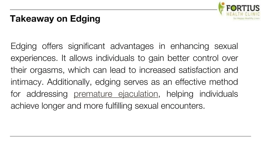 takeaway on edging