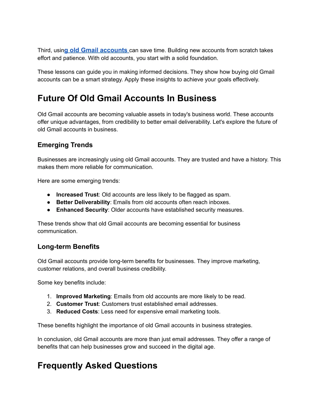 third usin g old gmail accounts can save time