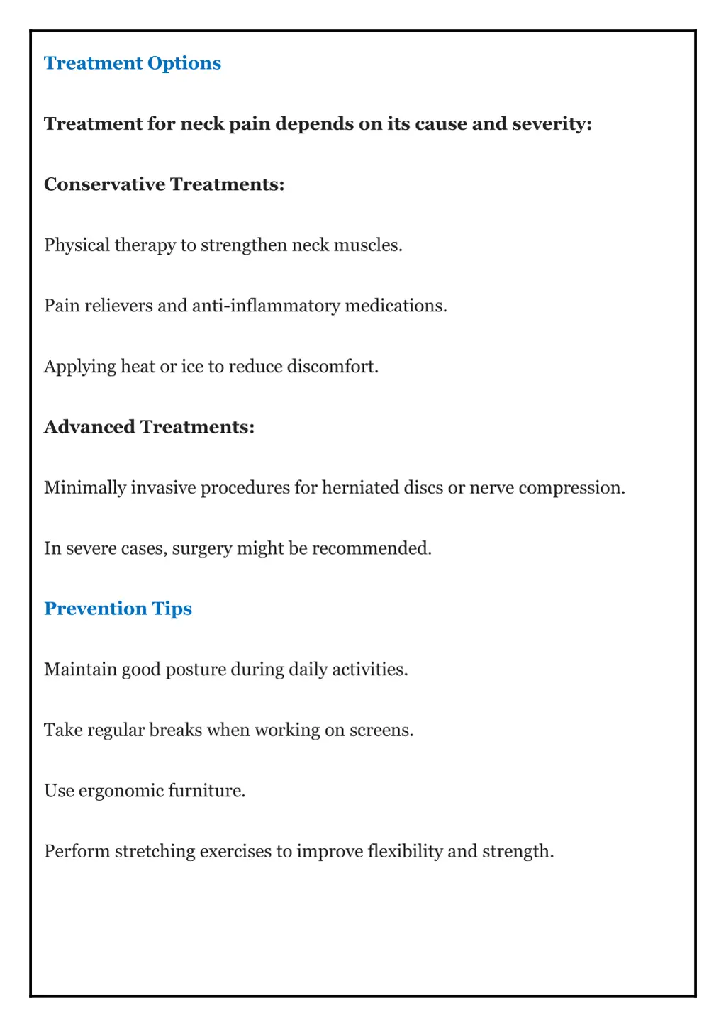 treatment options