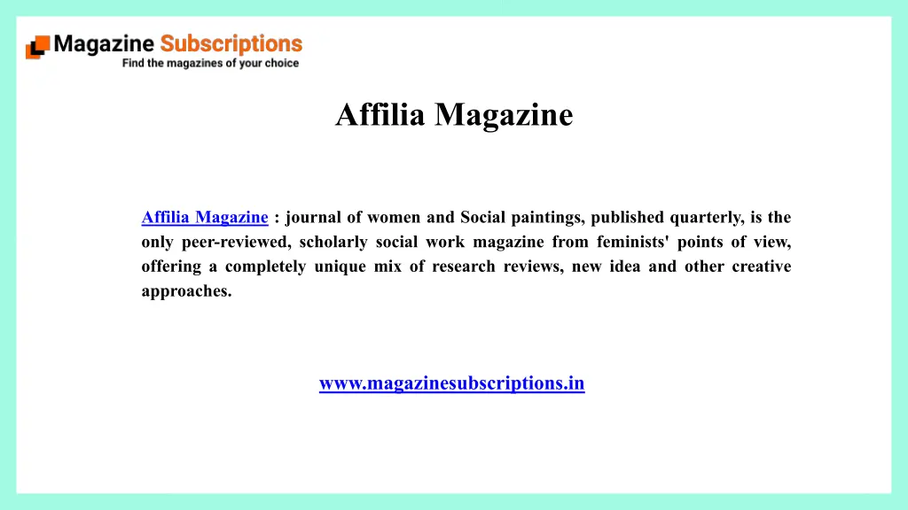 affilia magazine